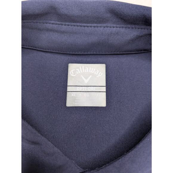 Callaway Opti-Dri Mens Golf Polo Shirt XL Blue Performance Stretch Stripe - Picture 2 of 7